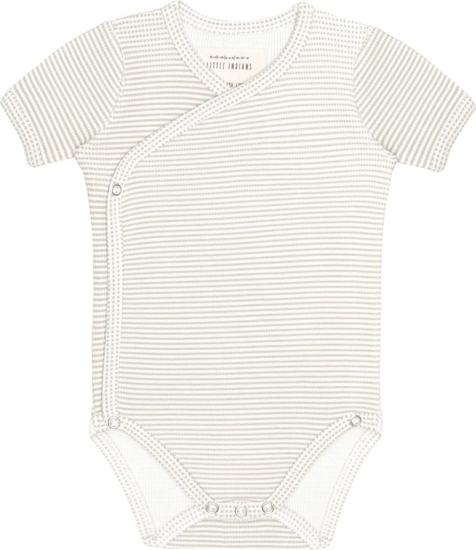 Romper Korte Mouw - Small Grey Stripe