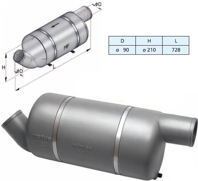 Vetus MF090 Demper met Aftapplug - Type MF - 90mm