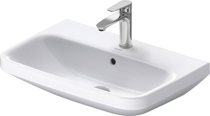Ovale Wastafel 65x44cm met Overloop en Kraangat