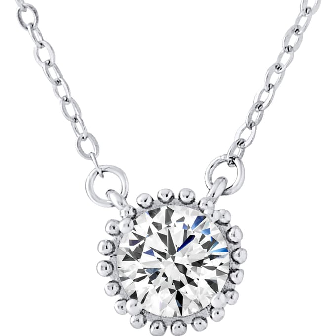 Solitaire kraag 7 mm zirkoniumoxide zilver 925