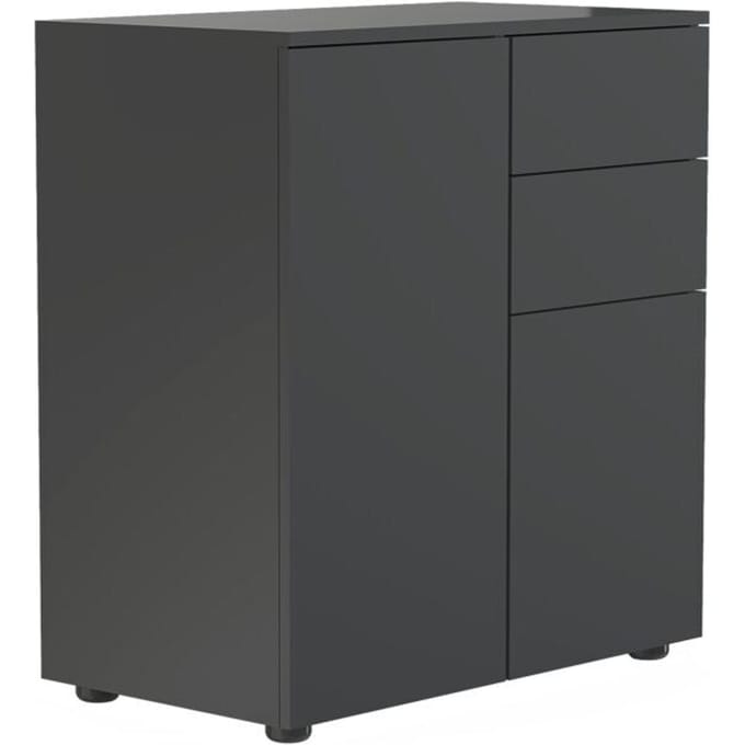 Houten ladekast dressoir dressoirkast Dalosa 4 lade draaideuren