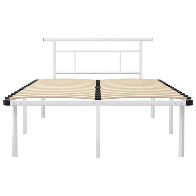 vidaXL - Bedframe - metaal - wit - 120x200 - cm