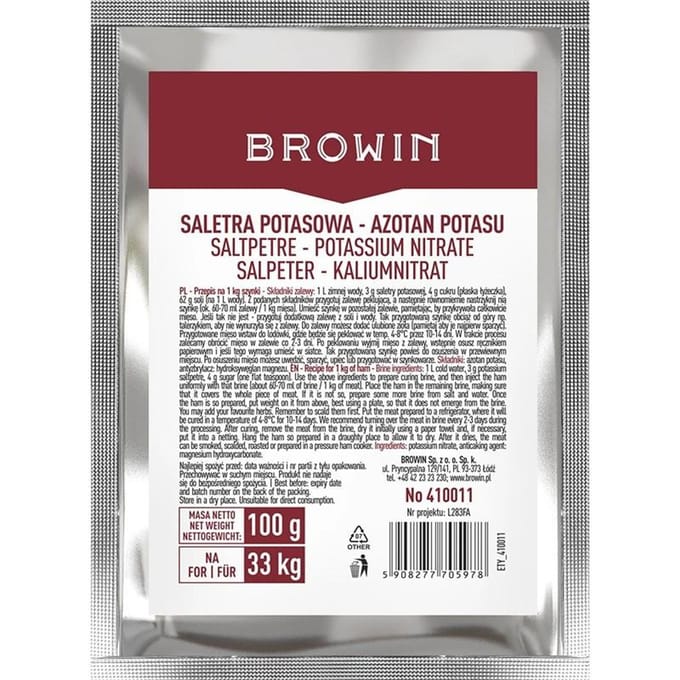 Kaliumnitraat voor het pekelen van vlees 100 G Browin