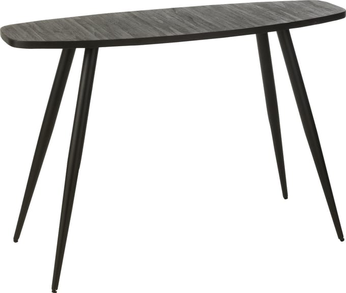 J-Line console Ovaal - hout - zwart