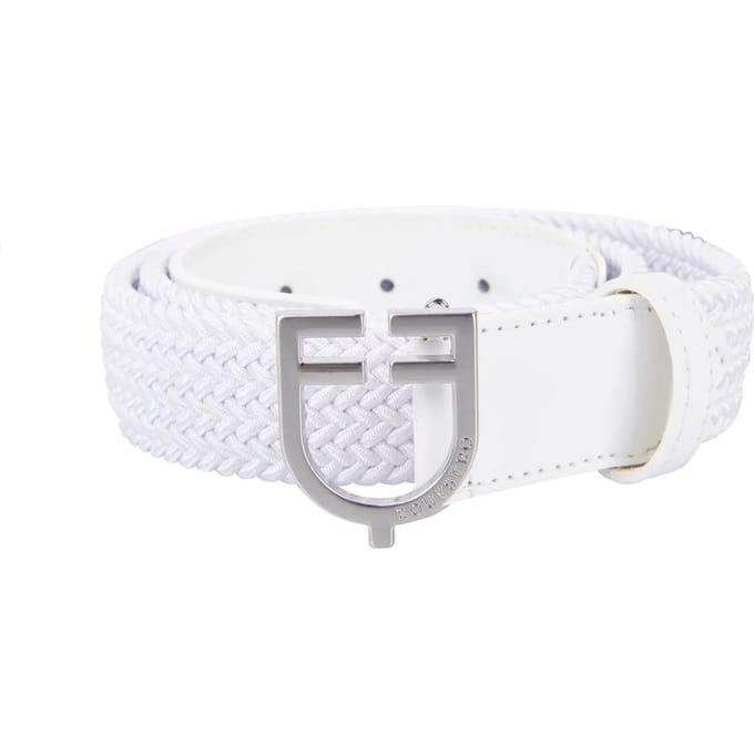 Elastische riem met leren logo-buckle voor dames Equestro