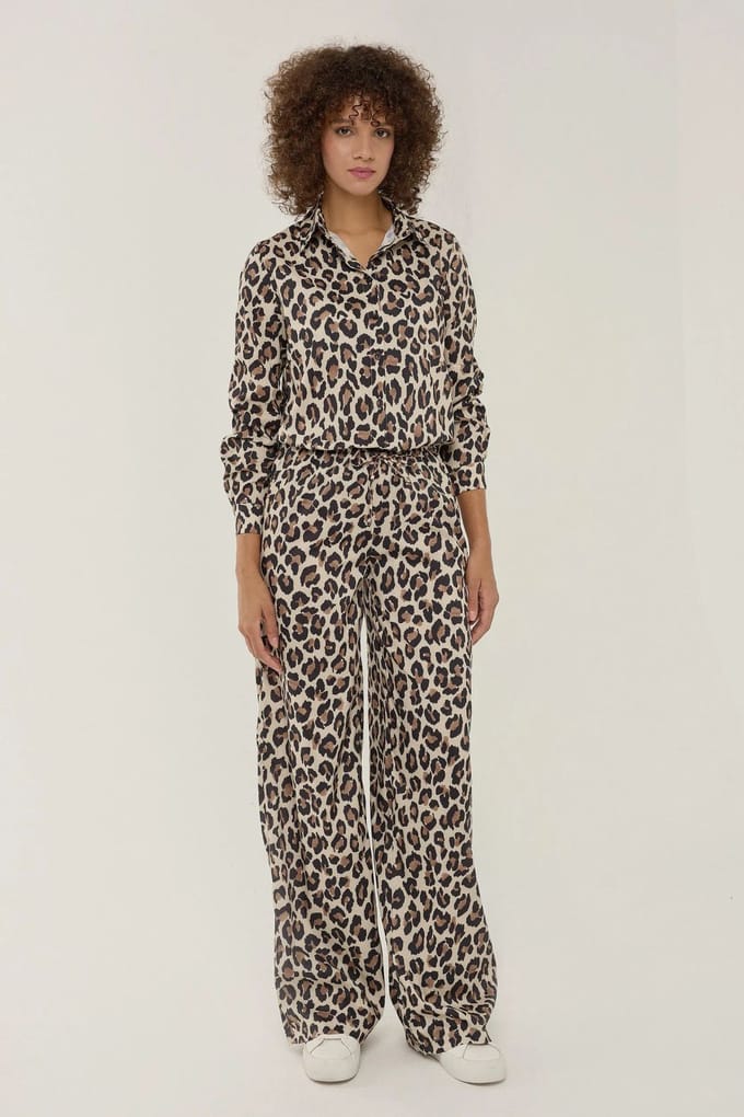 Leopardenprint Rechte Broek