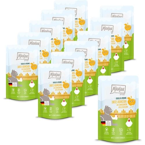 MjAMjAM - Quetschie - Chicks & Friends - Malse kip met smakelijke appelstukjes 12 x 125 g
