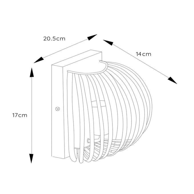 Lucide Wandlamp Manuela met kooikap, zwart