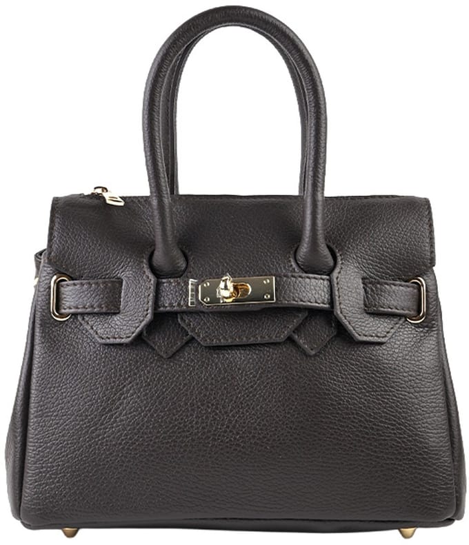 Giuliano lederen handtas Aleah - Dames - Made in Italy - Koffie