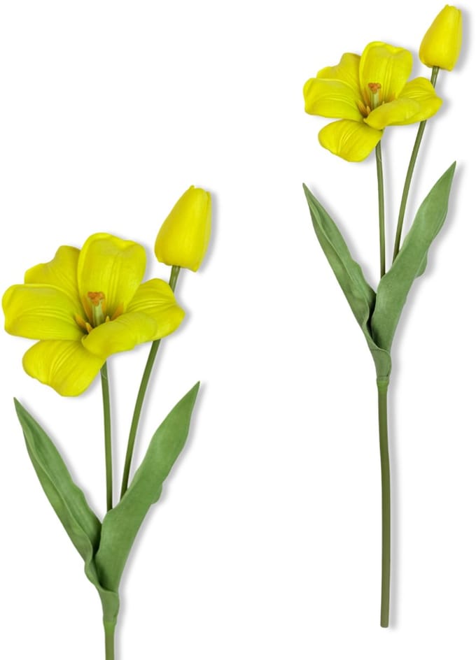 Inspiruj Tulipan Piankowy - Kunstbloem - Geel - 53 cm - Slanke Stengel