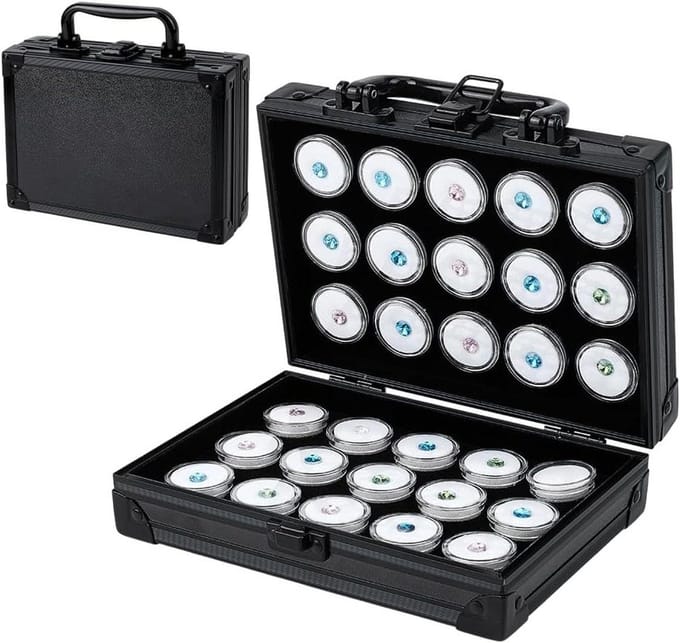Edelsteen Display Box - Kristal Collectie - Sieraden Opslag - Inclusief Schuim - 30 Stuks - Wit