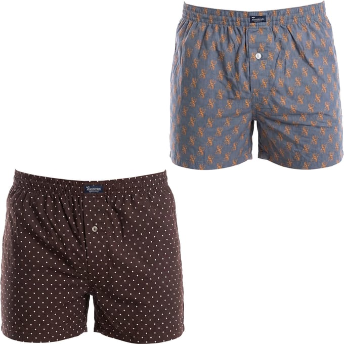 Pakket van 2 Essentiële Katoenen Heren Boxer Shorts met Elastische Tailleband A0100
