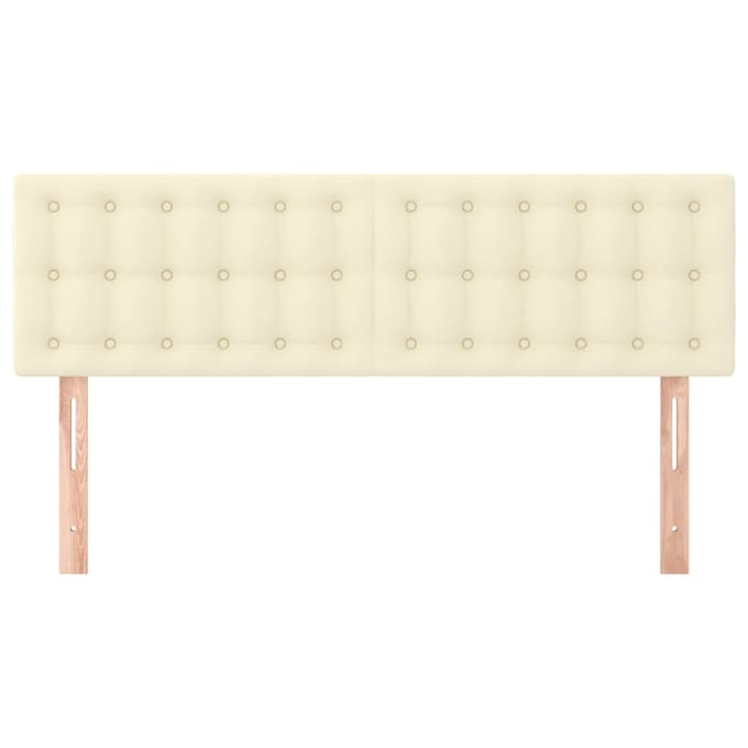 vidaXL - Hoofdborden - 144x5x78/88 - cm - kunstleer - crèmekleurig