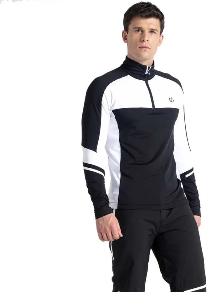 Dare2b Speed Core Half Rits Lange Mouw T-shirt Wit,Zwart S Man