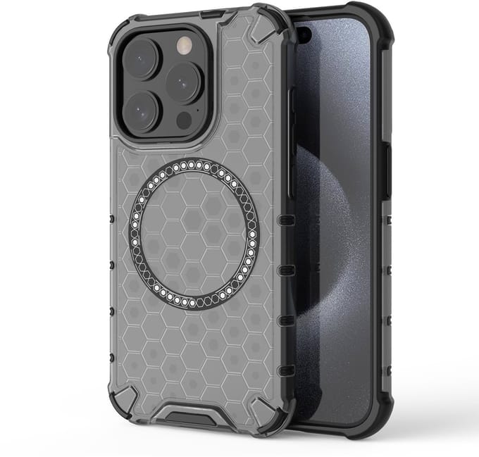 Solidenz HexArmor MagShield geschikt voor iPhone 15 Pro Max hoesje - Geschikt voor MagSafe - Zwart