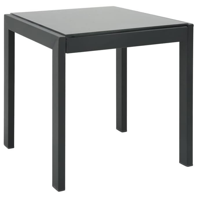 vidaXL - Ligbedden - 2 - st - met - tafel - textileen - en - staal