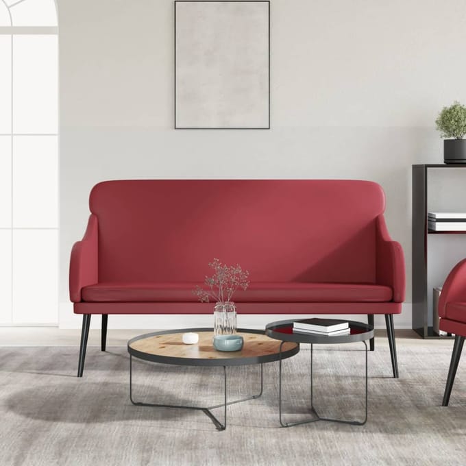 vidaXL Bankje 110x76x80 cm kunstleer wijnrood