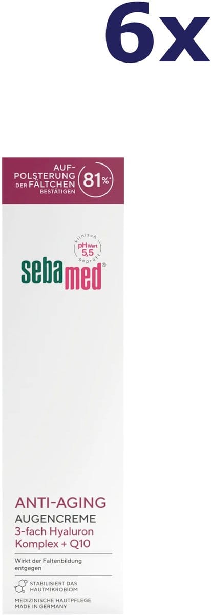 6x Sebamed Anti-Aging Oogcrème, 15 ml