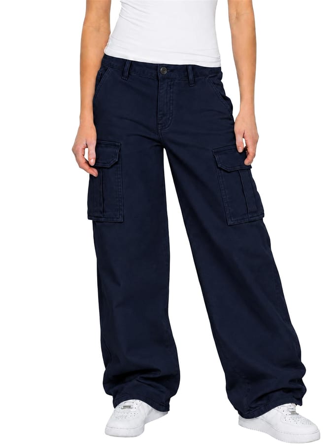 Enzo | Dames Cargo Baggy Jeans