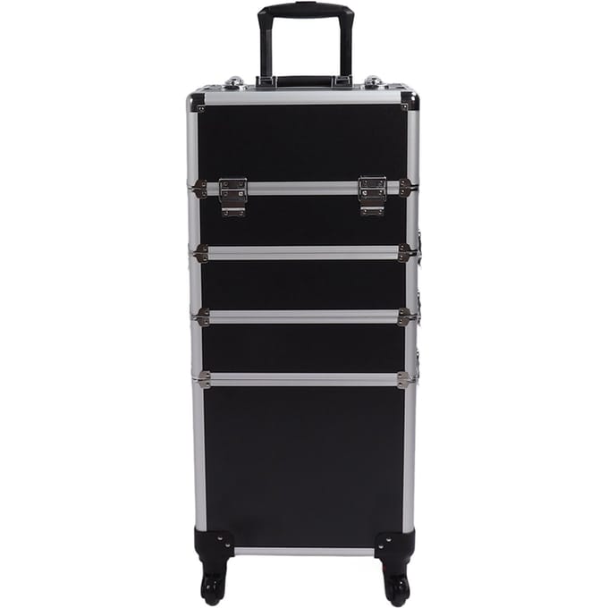 4-in-1 Draagbare Cosmetica Schoonheid Kappers Make-up Trolley Draagtas Koffer Doos wit