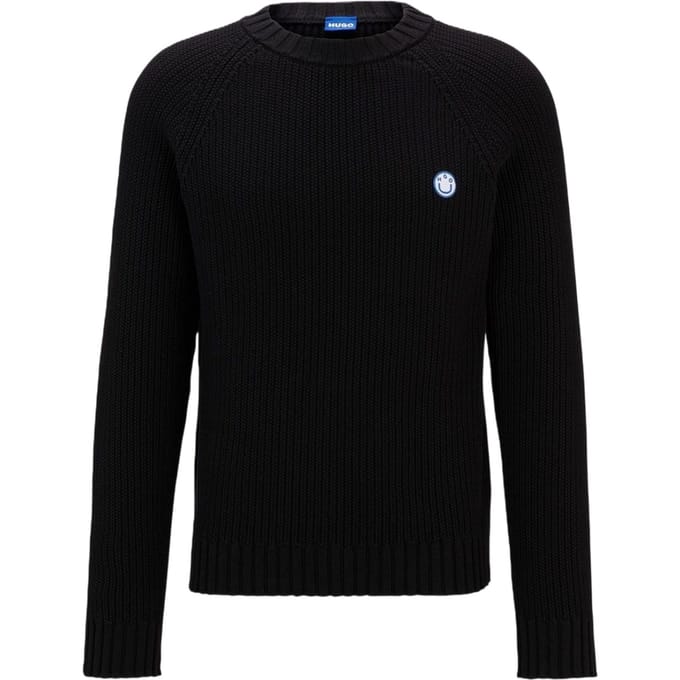 Hugo Unisex Volwassen Regelmatige Raglan Trui (Zwart)