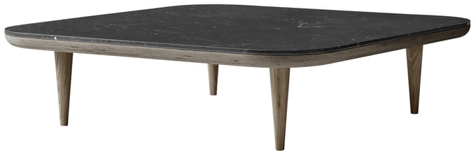 &Tradition Fly Salontafel - Marmer Nero Marquina - Smoked Oiled Oak - 120 x 120 cm