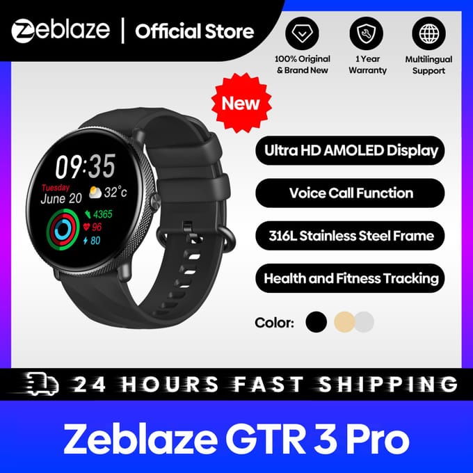 Zeblaze Smartwatch Gtr 3 Pro Voor Android Ios Met Activiteitentracking En