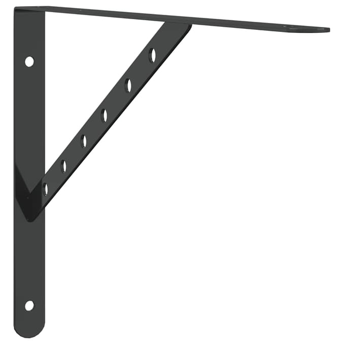 vidaXL - Plankdragers - 4 - st - 40x2,5x25 - cm - roestvrijstaal - zwart