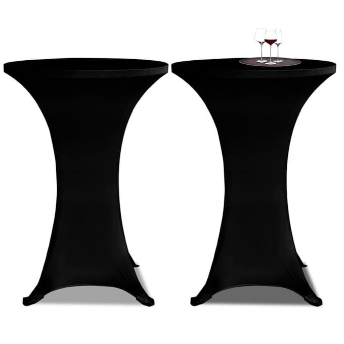 vidaXL - Statafelhoes - Stretch - Ø70cm - Zwart - (2 - stuks)