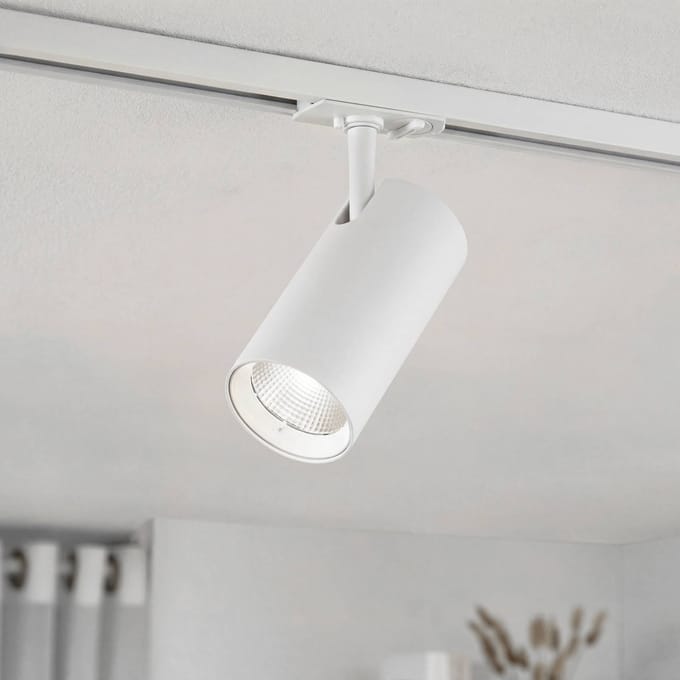 Lindby LED-railspot Linaro, wit, Ø 7 cm, aluminium, CCT