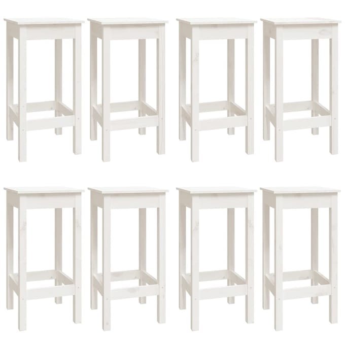 vidaXL - 9-delige - Barset - massief - grenenhout - wit