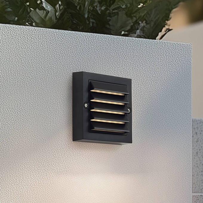 Lindby LED buiten wandlamp Muro, zwart, PC, set van 2