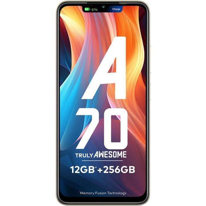 Smartphone A70 12GB+256GB Scherm 6.6  120Hz Batterij 5000mAh 13MP Camera Telefoon Android 13 Mobiele Telefoon Dual SIM/NFC Blauw