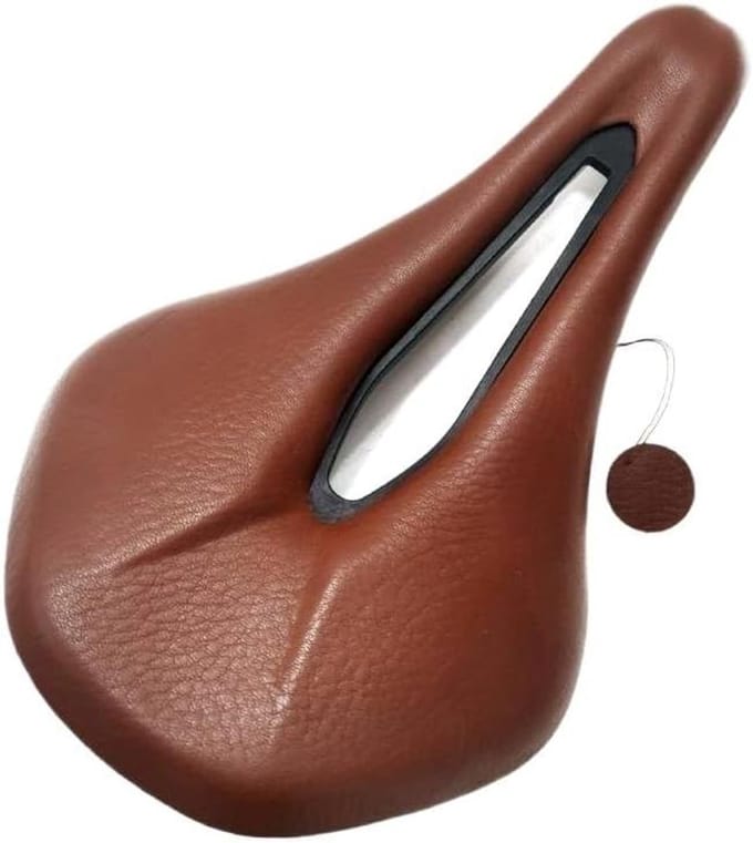 Fietszadel - MTB zadel - Comfortabel fietsen - Ventilerend middengroef - 250x155mm - Bruin