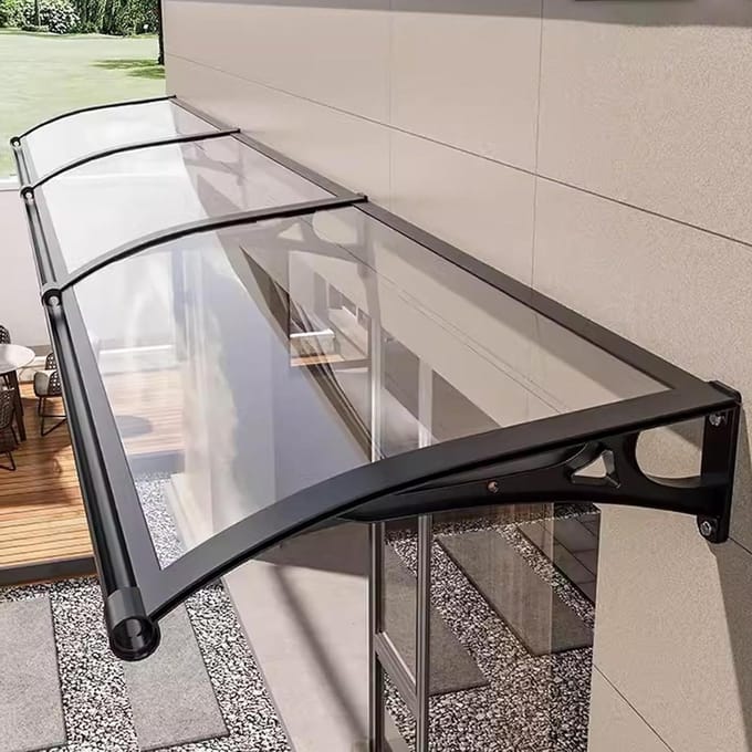 Terrasluifel Deur - Raam Overkapping - Bescherming Buiten - Slagvast Polycarbonaat - 80 x 110 cm - Transparant