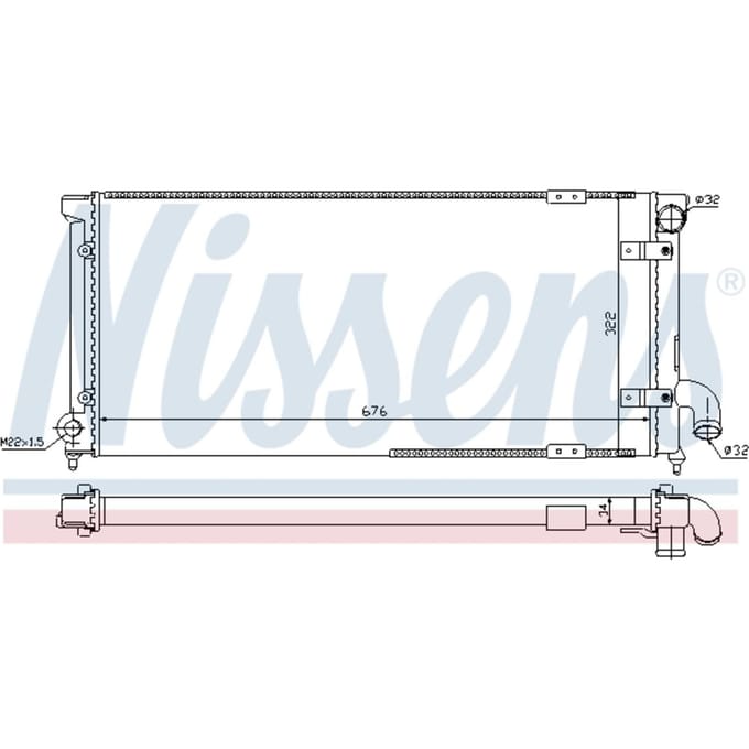 Radiator, motorkoeling NISSENS 63989