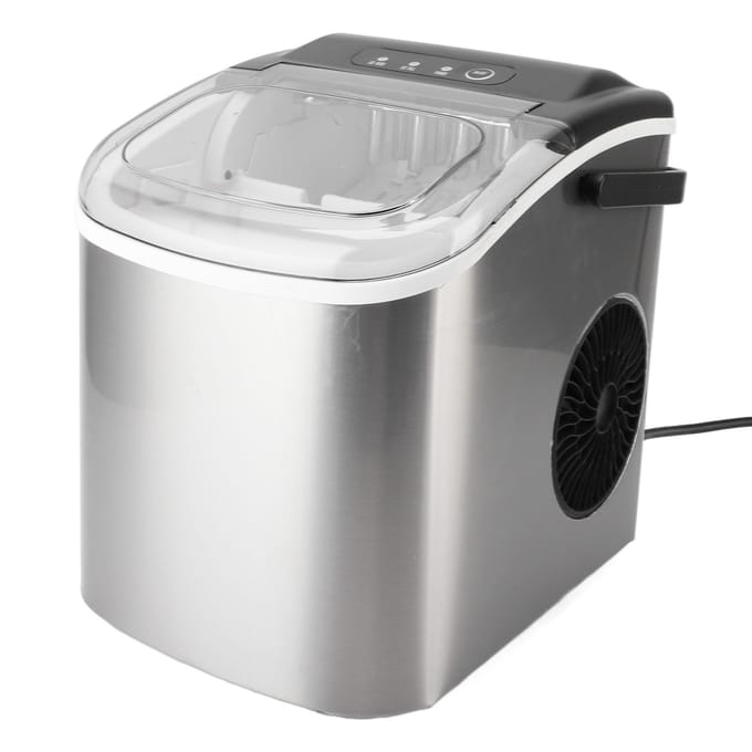 Compacte ijsmachine voor op het aanrecht, 15 kg per dag, 9 ijsblokjes in 6 minuten, zelfreinigend, draagbaar. L gray