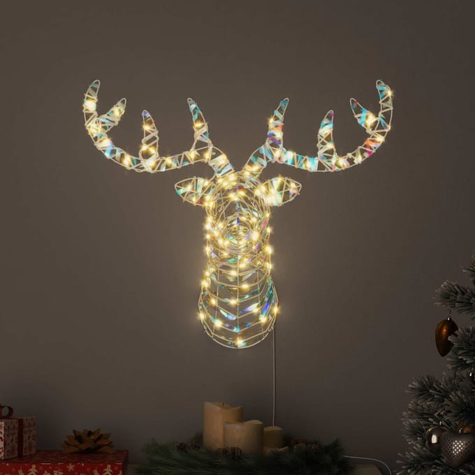 vidaXL - Rendier - Trek - Slede - 140 - LED's - Warmwit - 68 - x - 36.5 - x - 62.5 - cm - PET