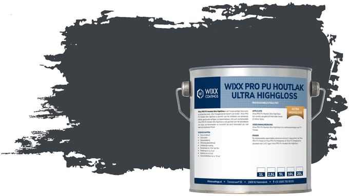 Wixx PRO PU Houtlak Ultra HighGloss - 20L - RAL 7016 | Antracietgrijs