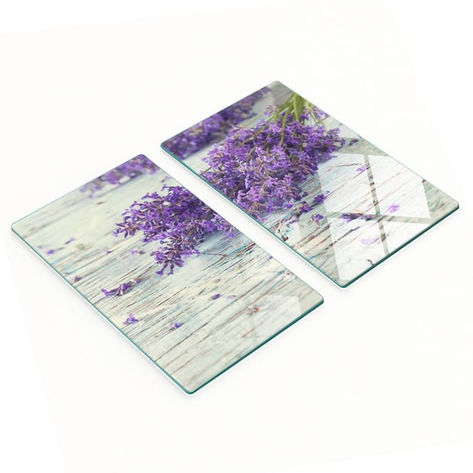 Multifunctionele decoratieve glazen keukenplanken lavendel 2x30x52 cm