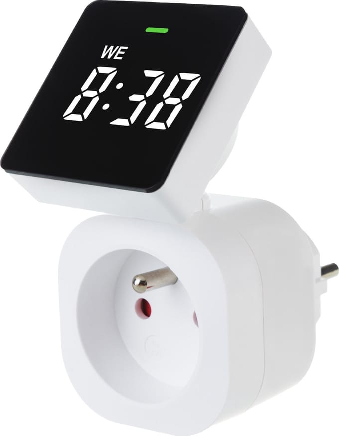 GreenBlue GB610 E - Digitale Tijdschakelaar - Digitale schakelklok - Schakelklok Timer met scherm - Schakelklok - max. belasting 16A - IP20 - 8 programma's