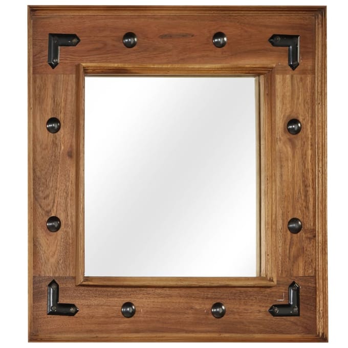 vidaXL - Spiegel - 50x50 - cm - massief - acaciahout