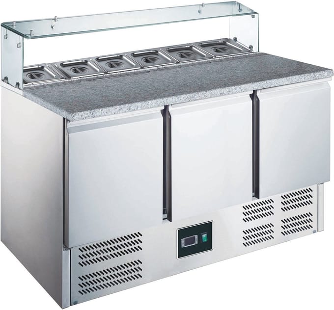 Pizza Preparation Table With Glass Top Model Eps 903 G, Saro 465-1065
