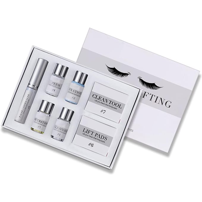 Kit de permanente pour cils, recourbement et rehaussement de cils semi-permanents, avec coussinet en silicone pour la beauté white
