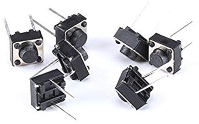 100-pack 2-pins DIP Momentary Tactiele Toetsdrukknop 6x6x5mm