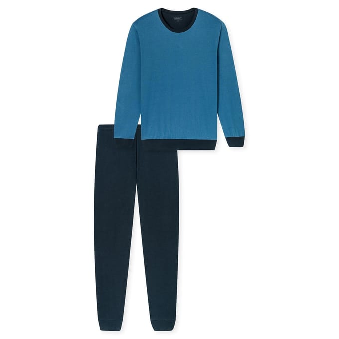 Uncover by Schiesser Lange pyjama manchetten - Heren Pyjamaset - blauw