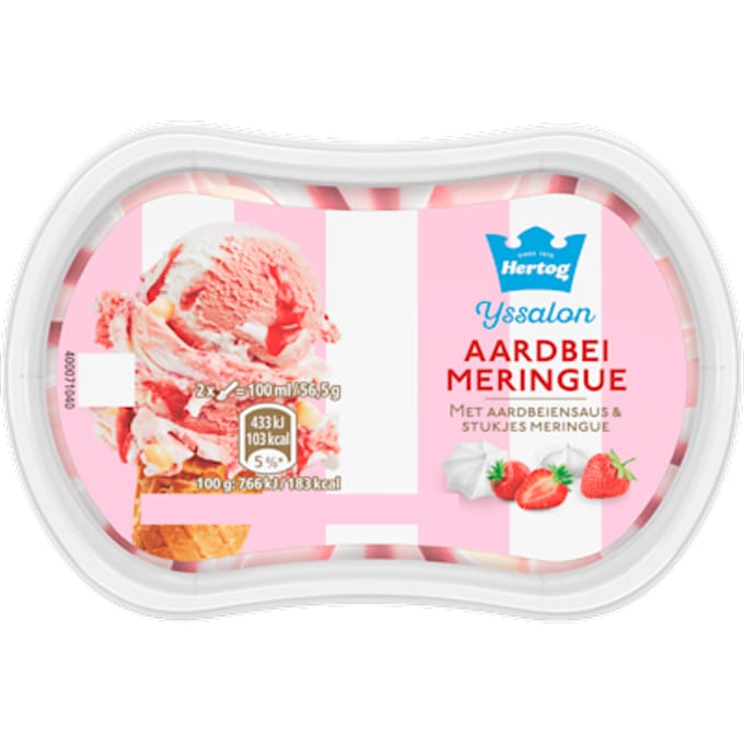Aardbeien merengue ijs