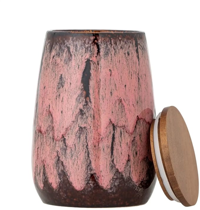 Bloomingville Rayen voorraadpot roze met houten deksel – 1330 ml