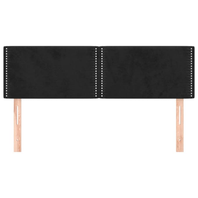 vidaXL - Hoofdborden - 144x5x78/88 - cm - fluweel - zwart