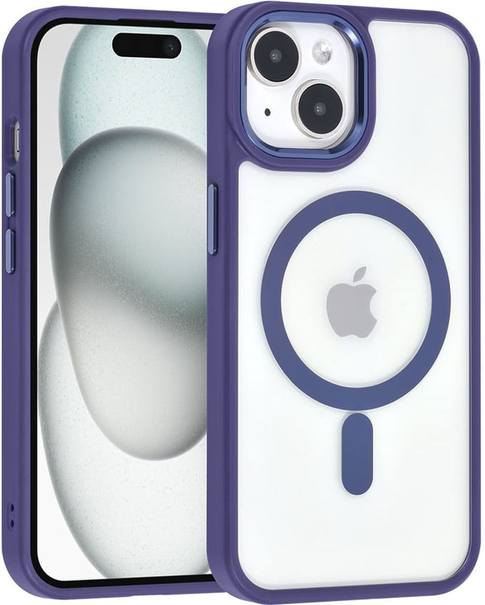 UNIQ Accessory Back Cover - Geschikt voor Apple iPhone 15 - Paars - MagSafe-Ring - Schokabsorberend